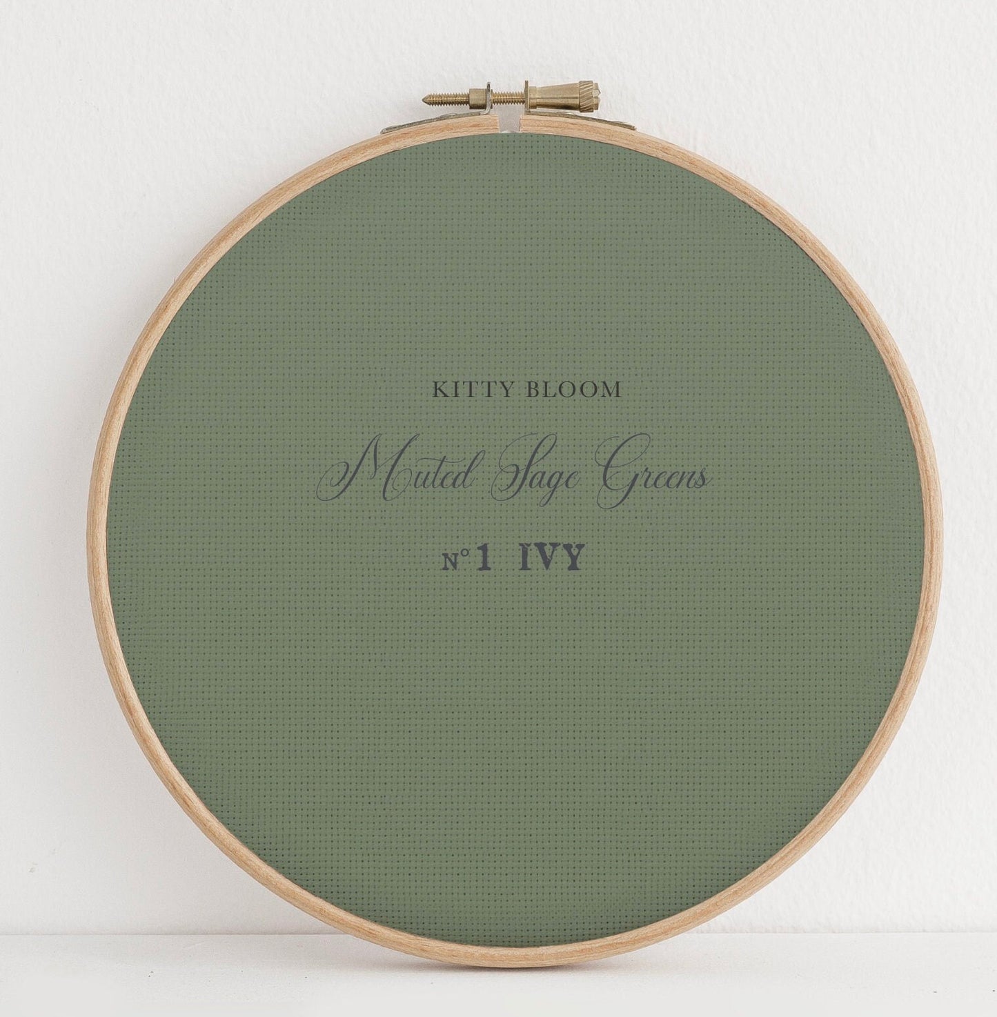 Muted Blooms Sage Green Collection.  Printed Cross Stitch Fabric Greens Collection (16" x11”)  14/16/18 Count Aida