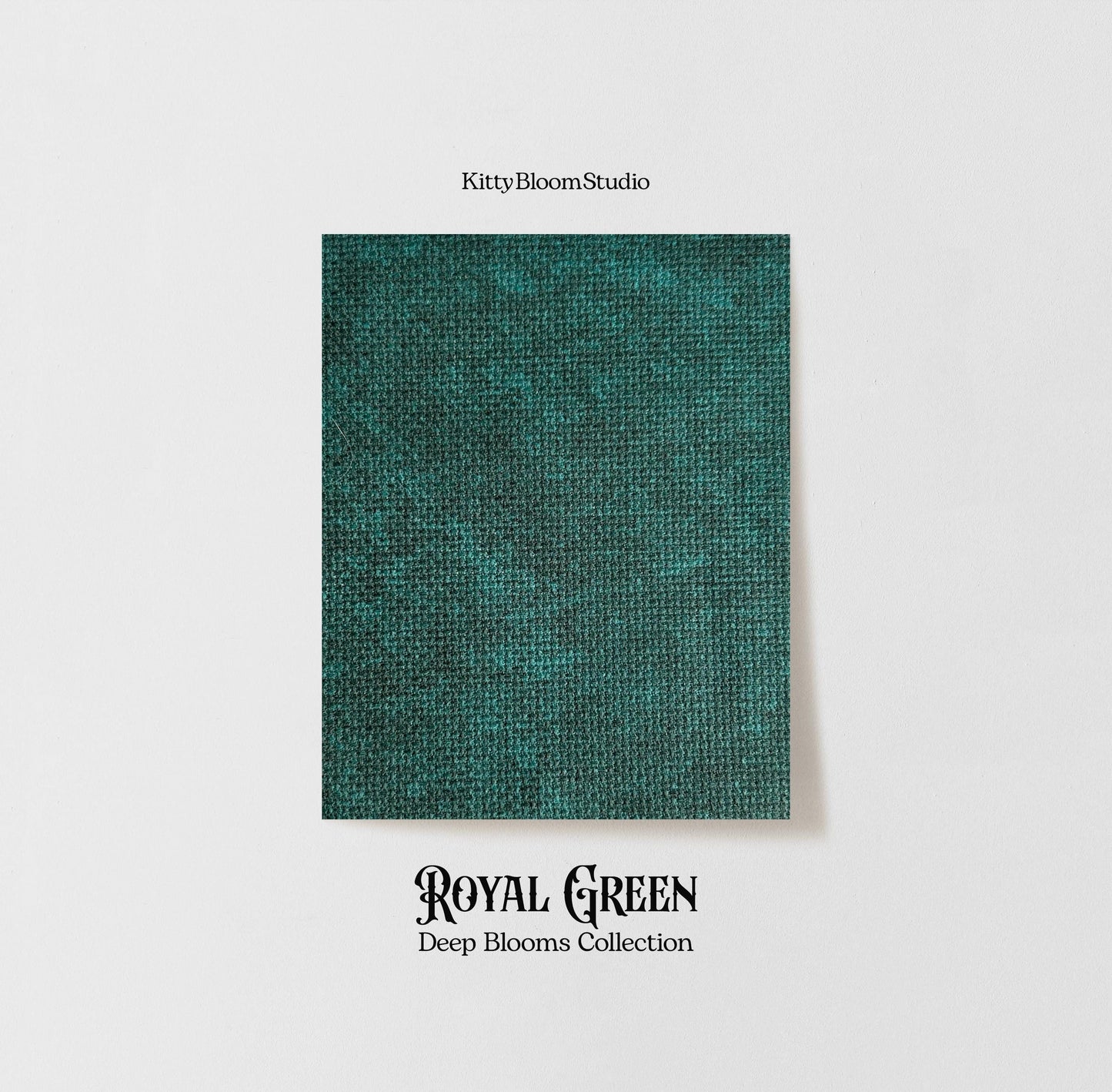 Royal Green Aida Fabric. Deep Blooms Garden Theme Cross Stitch Fabric. Deep shades of Green Dyed Effect Aida, 14/16/18 Count
