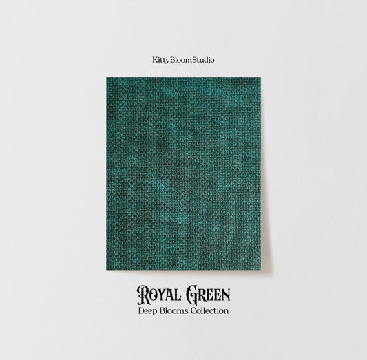 Royal Green Aida Fabric. Deep Blooms Garden Theme Cross Stitch Fabric. Deep shades of Green Dyed Effect Aida, 14/16/18 Count