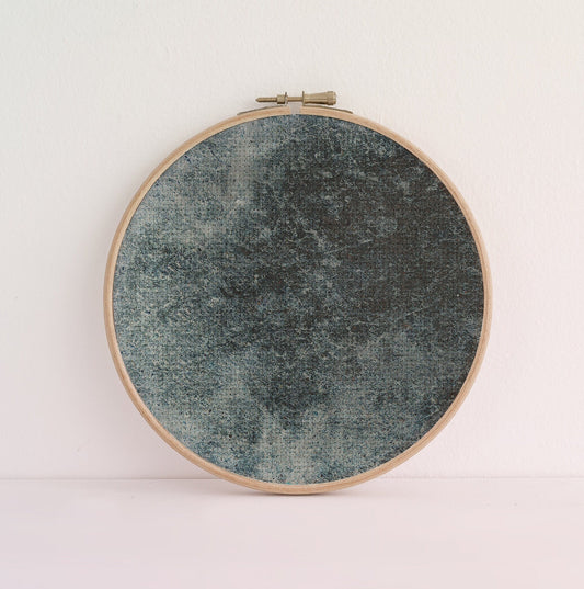 Aged Concrete Head Stone. A Grungy Gothic theme printed  AidaCross Stitch  Fabric,  (16" x11”)  Print, Universe 14/16/18 Count available