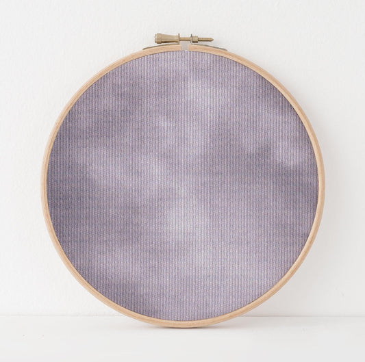 Fairy Flutter Cross Stitch Fabric. 14/16/18 Aida Count. Soft Lilac Grey Folklore inspired, hand dyed effect Whimsical Academia Printed Aida.