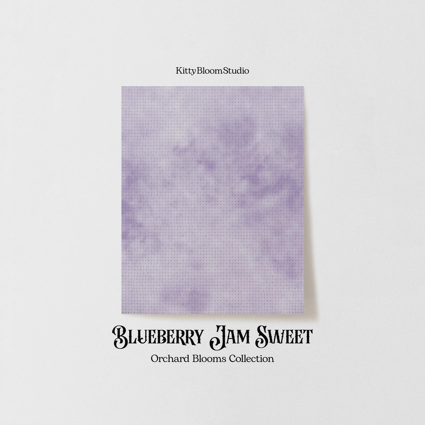 Light Purple, Violet,  Lavender, Blue Tie Dye printed Cross Stitch Fabric |  Blueberry Jam Patterned Aida Fabric | Orchard Blooms Collection