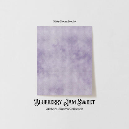 Light Purple, Violet,  Lavender, Blue Tie Dye printed Cross Stitch Fabric |  Blueberry Jam Patterned Aida Fabric | Orchard Blooms Collection