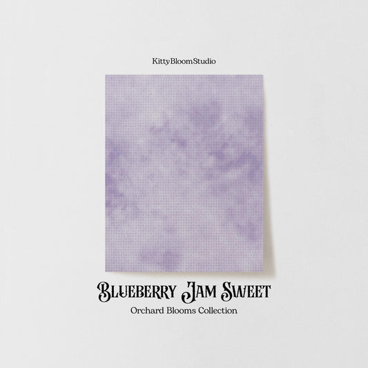 Light Purple, Violet,  Lavender, Blue Tie Dye printed Cross Stitch Fabric |  Blueberry Jam Patterned Aida Fabric | Orchard Blooms Collection